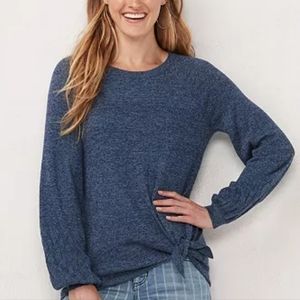 LC Lauren Conrad | Oversized Navy Blue Knit Raglan Pullover Women's Size Medium